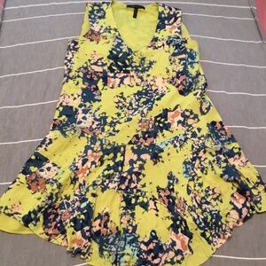 BCBGMAXAZRIA BLUE GREEN 🌻 RAYON DRESS SIZE XS 🌻